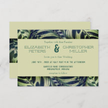Peacock Plant Conservatory Wedding Invitation II