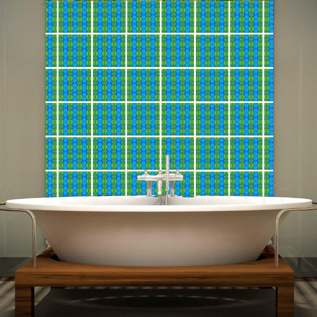 Peacock plumage pattern ceramic tile (Creator Uploaded)