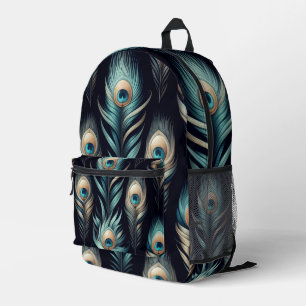 Peacock Plumes Printed Backpack