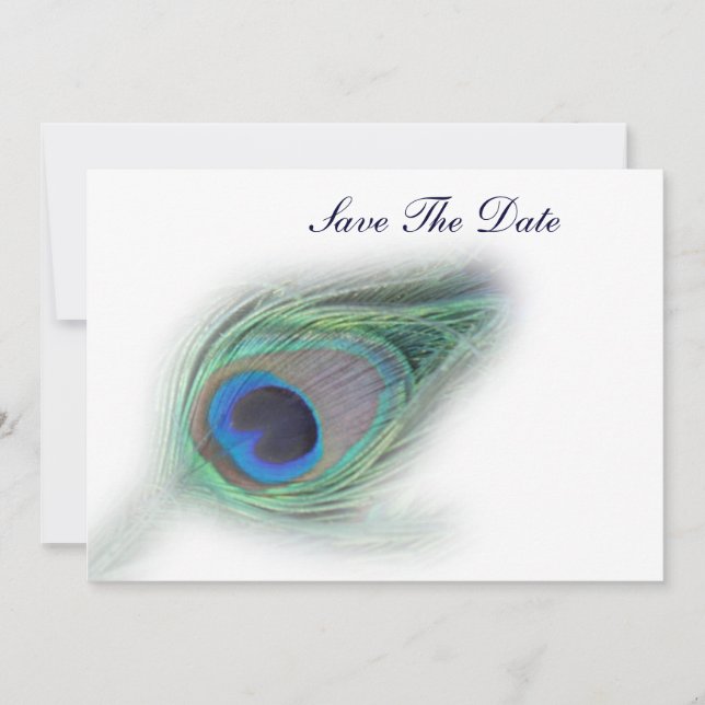 Peacock Plumes save the date (Front)