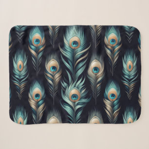 Peacock Plumes Sherpa Blanket