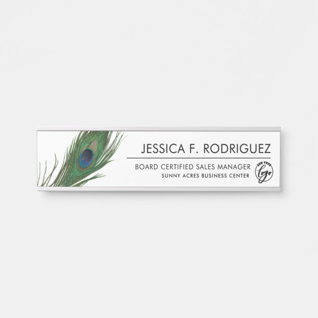 Peacock Poise | Elegant  Door Sign (Front)