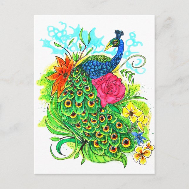Peacock Postcard (Front)