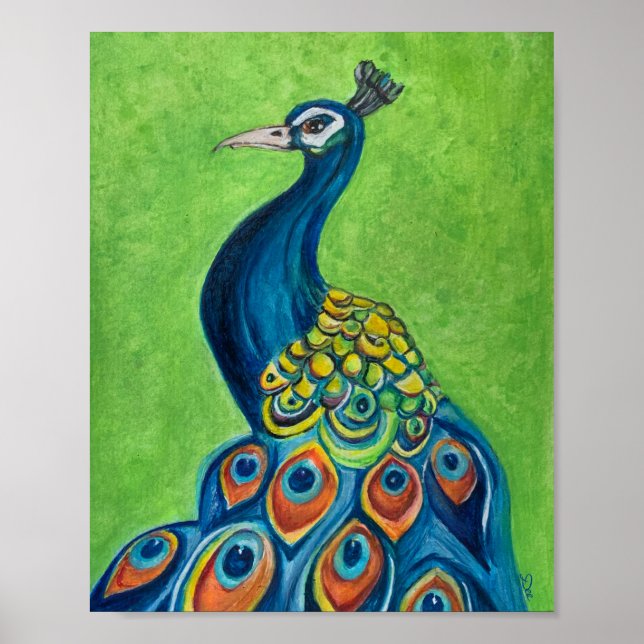 Peacock Premium Canvas Poster (8x10) (Front)