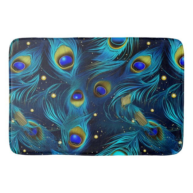 Peacock Pride Bath Mat (Front)