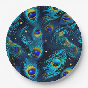 Peacock Pride Paper Plate