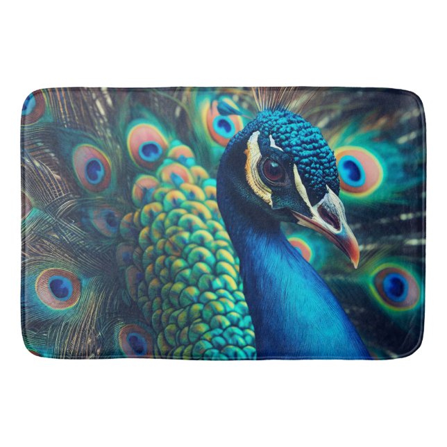 Peacock Profile Bath Mat (Front)