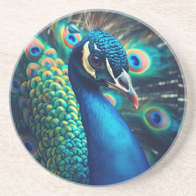 Peacock Profile Coaster (Front)