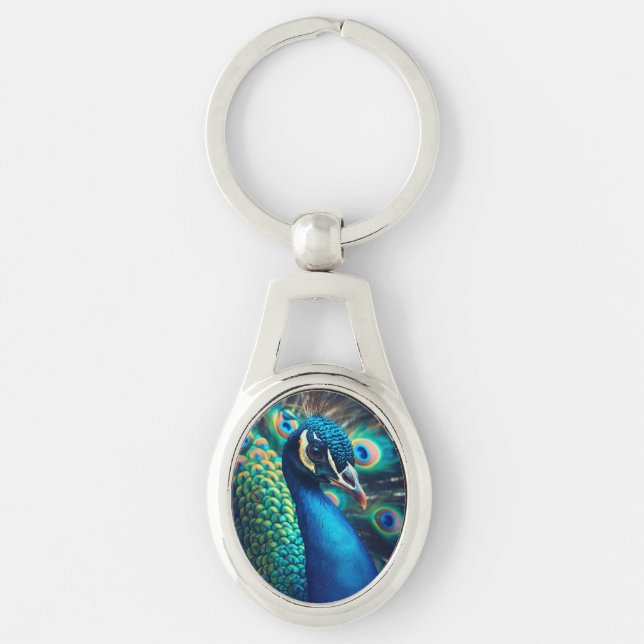 Peacock Profile Key Ring (Front)