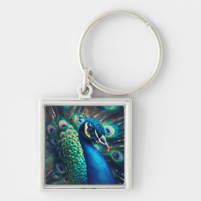 Peacock Profile Key Ring (Front)