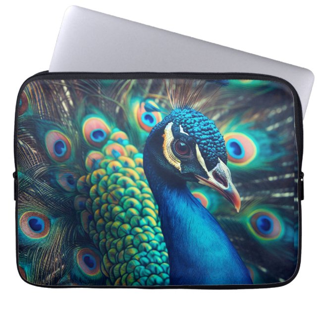 Peacock Profile Laptop Sleeve (Front)