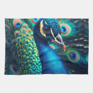 Peacock Profile Tea Towel