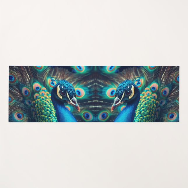 Peacock Profile Yoga Mat (Front (Horizontal))