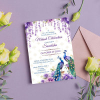 Peacock purple flowers Mehndi Indian wedding