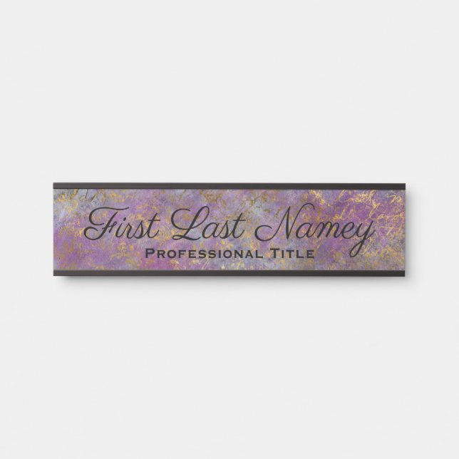 Peacock Purple Office Door Sign Elegant Name Plate (Front)