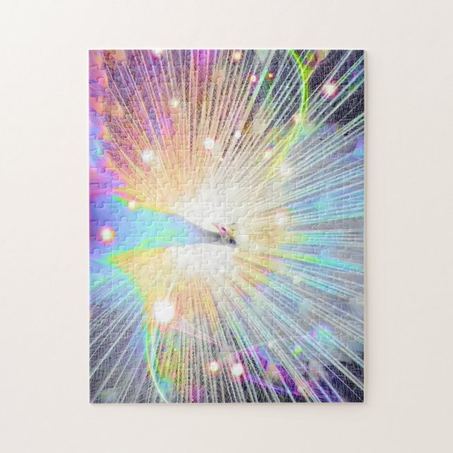 Peacock rainbow glitter beautiful sparkle pretty jigsaw puzzle (Vertical)