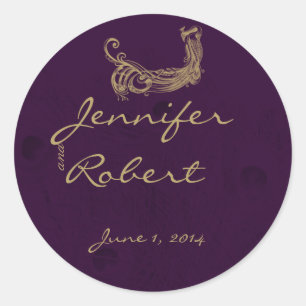 Peacock Regency in Purple Envelope Seal
