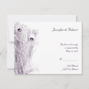 Peacock Regency in Purple Response Card