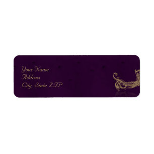 Peacock Regency in Purple Return Address Label