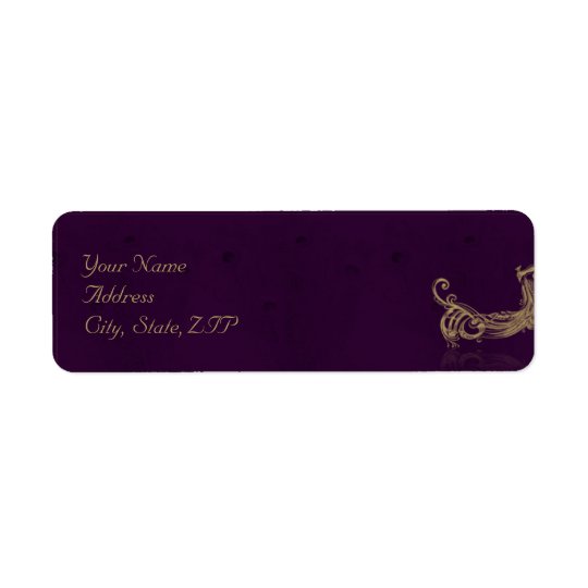 Peacock Regency in Purple Return Address Label