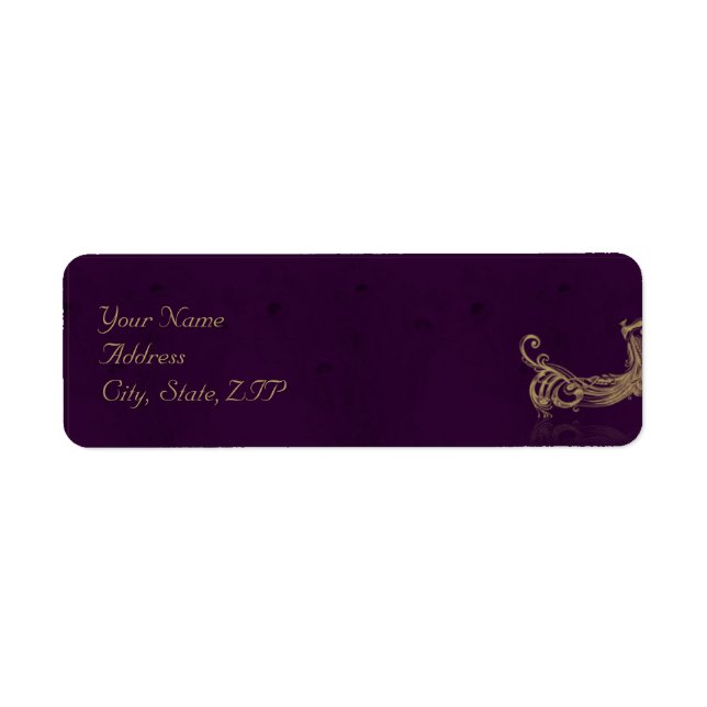 Peacock Regency in Purple Return Address Label (Front)