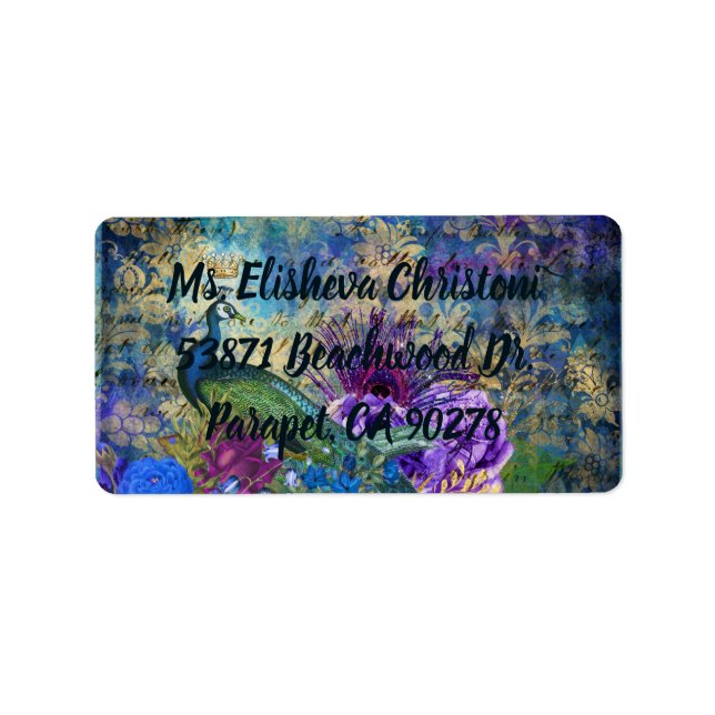 Peacock Return Address Labels Peacocks (Front)