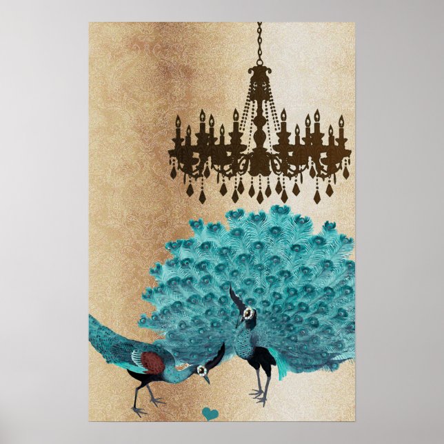 Peacock Roaring 20's Wedding Poster (Front)