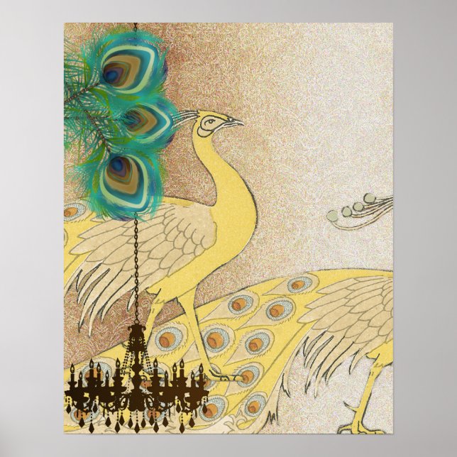 Peacock Roaring 20's Wedding Poster (Front)