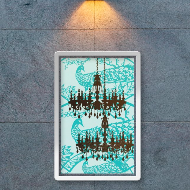 Peacock Roaring 20's Wedding Poster (To see frame pricing, please enter your frame and mat options.)