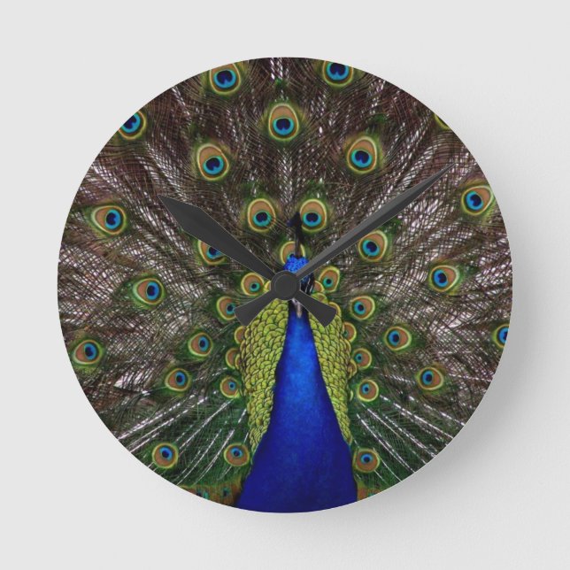 Peacock Round Clock (Front)