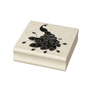 Peacock Rubber Stamp