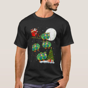 Peacock Santa Sleigh Flying Funny Magical Christma T-Shirt