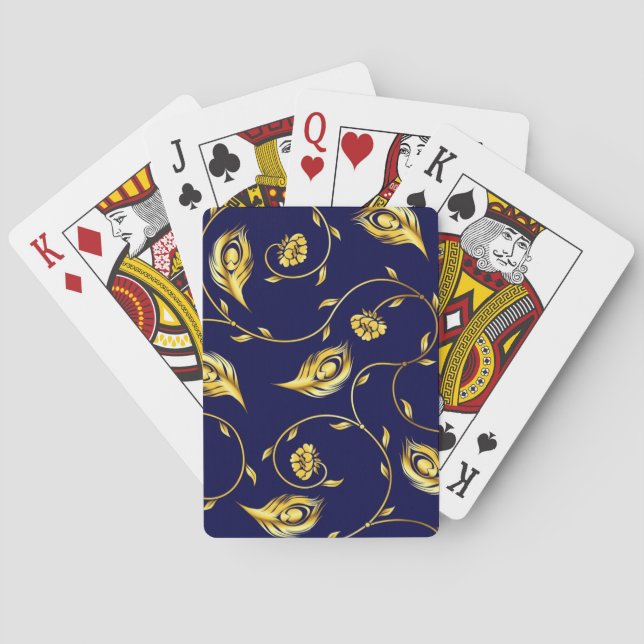 Peacock Sari Pattern Playing Cards (Back)