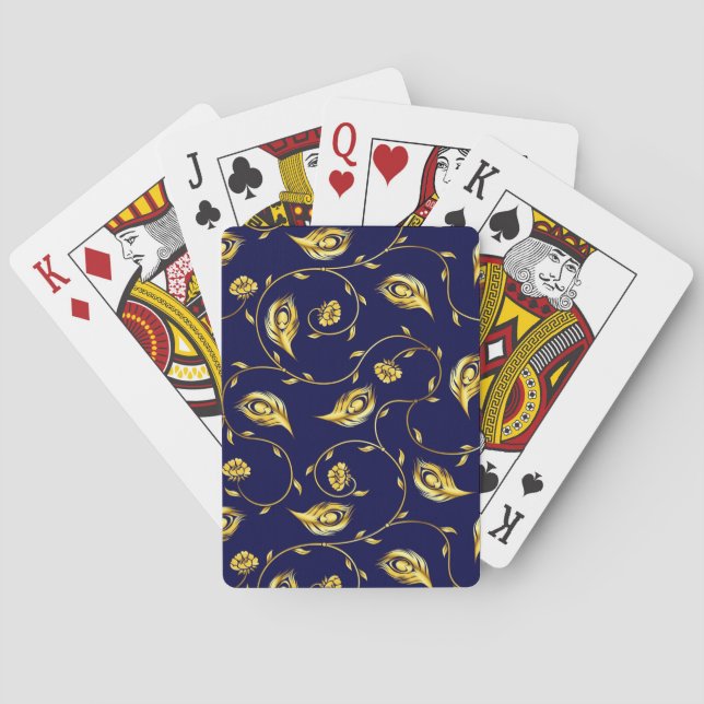 Peacock Sari Pattern Playing Cards (Back)