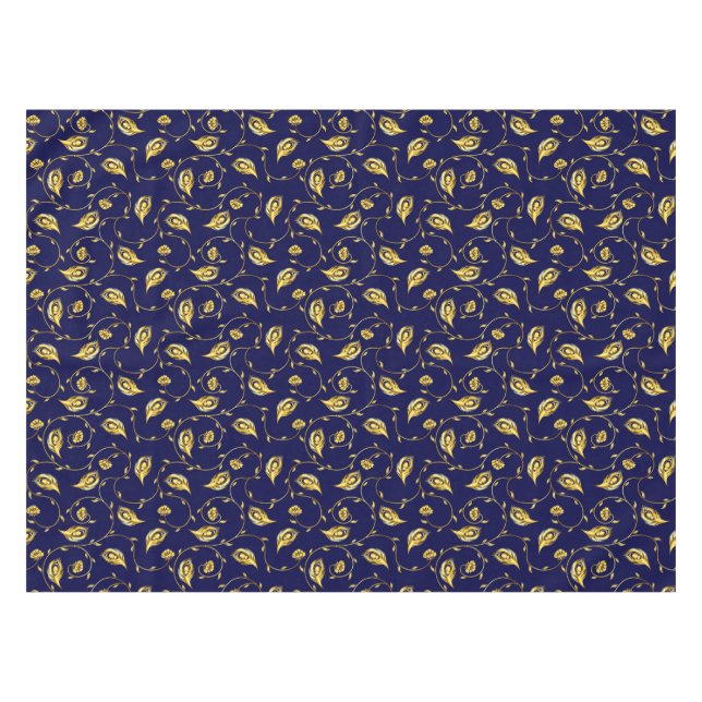 Peacock Sari Pattern Tablecloth (Front (Horizontal))