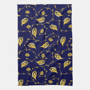 Peacock Sari Pattern Tea Towel