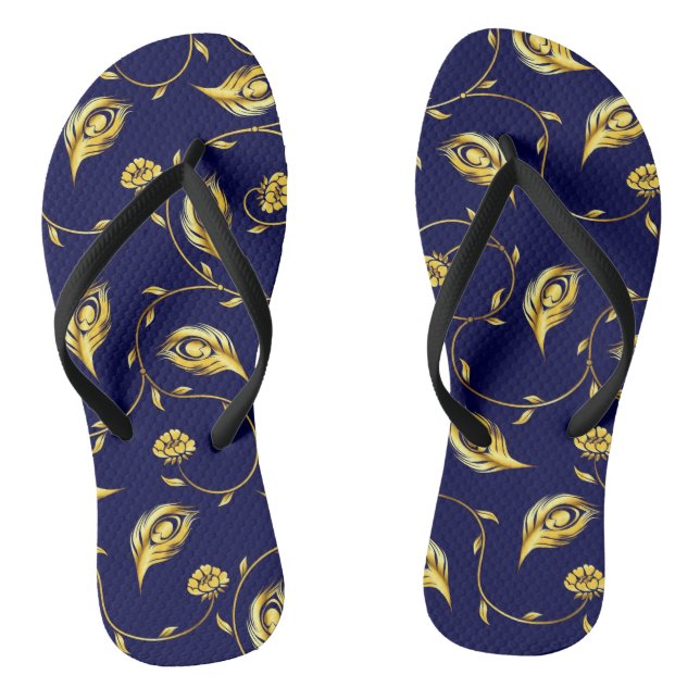 Peacock Sari Pattern Thongs (Footbed)