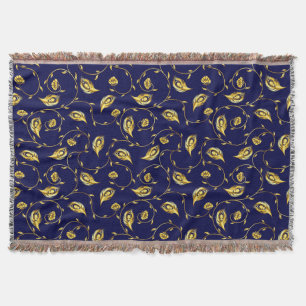 Peacock Sari Pattern Throw Blanket