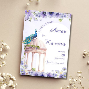 Peacock Save the date Indian save the date card