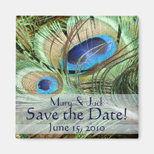 Peacock Save the Date Magnet