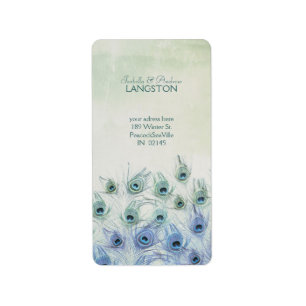 Peacock Sea Fantasy Address Label