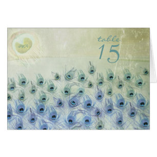 Peacock Sea Fantasy Wedding Table Number Card