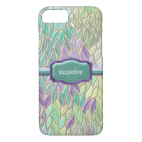 Peacock Sea Glass Mosaic Feather Impressionistic