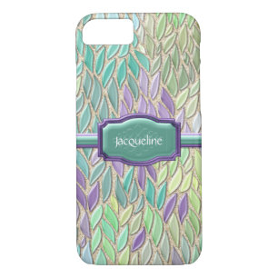 Peacock Sea Glass Mosaic Feather Impressionistic iPhone 8/7 Case