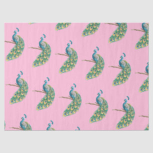 Peacock Series Design 3 Pink Tissue Paper