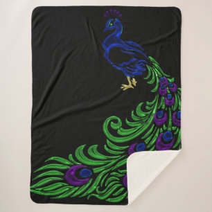 Peacock Sherpa Blanket