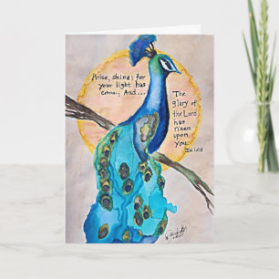 Peacock Shine Isaiah 60v1 Card