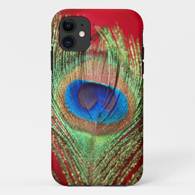 Peacock Silky Red Still Life Case-Mate iPhone Case (Back)