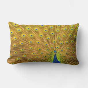 Peacock, Silver Falls, Kauai, Hawaii Lumbar Cushion