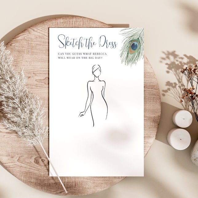 Peacock Sketch the Dress Bridal Shower Game (Creator Uploaded)